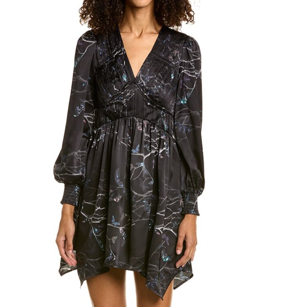 AllSaints Esta Angelica Dress in Black Size 8